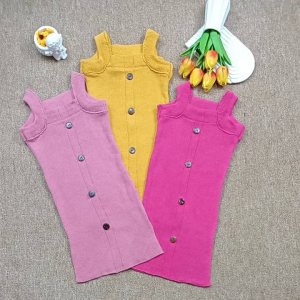 Dres Rajut Kancing Anak Perempuan Yura Usia 2 sampai 4 Tahun