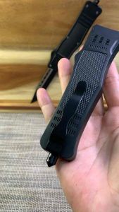 มีดพกพา เข้าป่าแค้มป์ปิ้ง ระบบเปิดสปริงตรงสไลด์ข้าง ใบมีดมี3แบบ ปลายโค้งและปลายตัดและคม2ฝั่ง