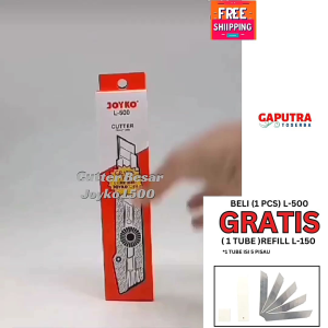 Cutter Joyko L500 Gratis Isi Ulang Pisau 5 Pcs Pisau Pemotong Kertas