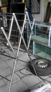 JEMURAN BAJU STAINLESS STEEL JUMBO 180 CM ANTI KARAT HANGER/GANTUNGAN BAHAN ASLI STAINLESS STEEL