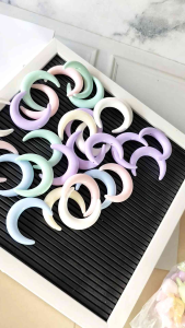 4pcs manik bulan sabit jumbo warna pastel