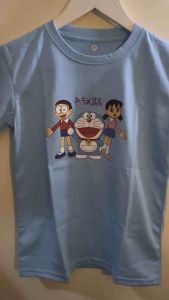 Tshirt Kids Kaos Atasan Oblong Sablon Karakter DORAEMON AND FRIEND Anak Usia 1-12 Tahun