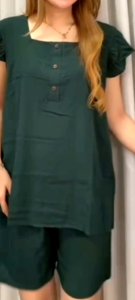 Setelan casual wanita tangan pendek Casual dengan celana hotpant