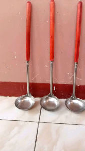 Sinduk Baso Stainless Steel Gagang Kayu Ukuran Jumbo Panjang 50 cm