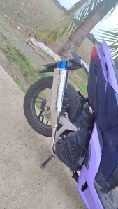 Click 125/150 Blue Sharp Tip and Heatguard Design with Clamp Bracket for Motorcycles