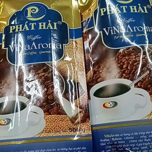 Cà phê bột rang xây nguyên chất ViNaAroma (gói 500g)cà phê pha phinthơm béo đậm vị.
