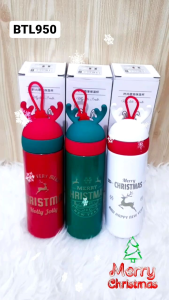 BTL950 Botol Minum Thermos Reindeer Stainless Steel Merry Christmas 330ml