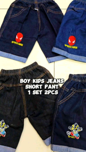 1Set 2pcs Boy kids Jeans Short Pants 3-9years