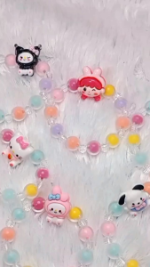 Bundara Acc-1546 4in1 Set perhiasan Titanium anak (Kalung gelang cincin anting) hellokitty Aksesoris titanium anak