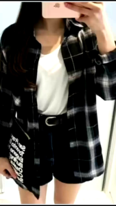 Kemeja Flanel Lengan Panjang: Outfit Korean Style