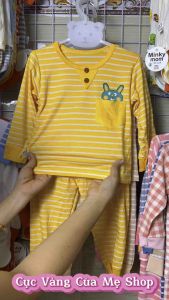 Bộ Tay Dài Thun Lạnh Cho Bé Trai Và Bé Gái Từ 6kg Đến 16kg Chất Mát Co giãn tốt - Cục Vàng Của Mẹ [029]