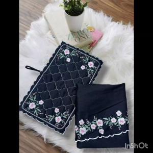 Telekung jacquard Satain silk Sulam 3 in 1 Sejadah + beg perfect gift 🔥