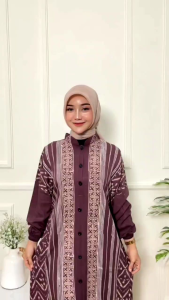 Gamis Twill SM K - Twill Kancing Ld 100-120 | Gamis Twill Batik Pekalongan