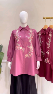 Tunik Kemeja Bordir Katun Ima Toyobo Import | Tunik Wanita Best Seller | Tunik Mewah Toyobo Premium