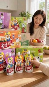 [Mẫu Mới(80ml)_T8/2027] Nước Hồng Sâm vị trái cây Paldo Pororo Hàn Quốc [Giá lẻ 1 túi ]