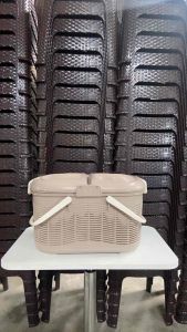 Uniglobal Picnic Basket With Two Lid Opener & Side Handle Food Storage Basket Picnic Organizer Space Savers