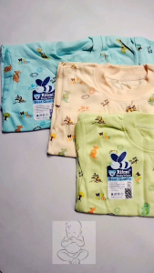 Wulanda 3 pcs baju kaus oblong anak bayi lengan pendek warna motif printing RIFANI baby wear SNI untuk laki laki dan perempuan