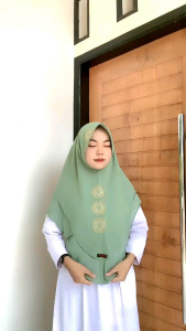 Khimar Ceruty 2 Layer Babydoll Pet Payet/Jilbab Harian Ceruty Sun Flower Terbaru/Kerudung Kekinian