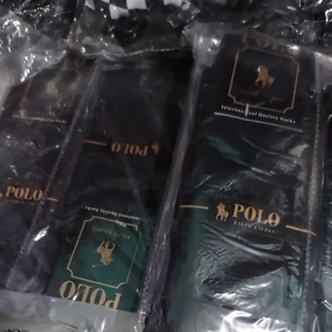 Kaus Kaki Pollo Hitam Polos Panjang Pria Dewasa