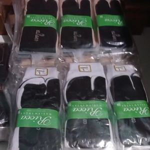 Kaos Kaki Jempol Polos Krem Telapak Hitam Size L Panjang Sebitis Bahan Nilon