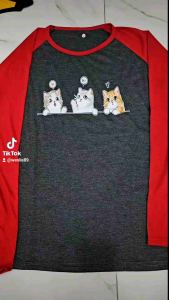 Kaos Wanita /Kaos Wanita Raglan sablon dtf kucing\ Kaos Wanita Raglan Lengan panjang / Kaos Wanita Model Masa Kini/Kaos Fashion/Kaos Model/Kaos kekinian/Kaos Oblong/Baju Oblong