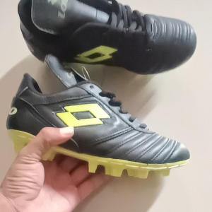 sepatu bola lotto hitam ijo ukuran anak kulit sapi outsol udah di jahit keliling