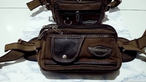 Tas Pinggang Pria Bahan Kanvas Tebal Import