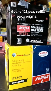 Aki Motor Aspira GTZ6V & Kering Vario 125 Vario 150 Beat Scoopy ISS Mio SSS