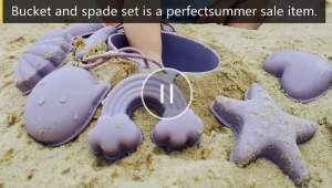 Premium Silicone Beach Bucket Sand Toy Set | Mainan Ember Cetakan Pasir Pantai Anak Bayi