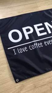 ไฮไลท์ 60x90 ซม. โปฟ์ล์ ป้ายผ้า พาหารหนัง แขวนร้าน กาแฟ พร้อมส่ง