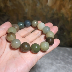 15.8mm Premium Nephrite multicolor bracelet (with certificate)