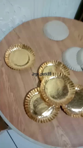 Piring Kertas Mas Isi 10Pcs / Piring Kue Bolu Ulang Tahun