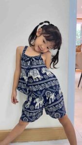ชุดช้างเด็กผ้าสปัน ชุดสายเดี่ยวลูกสาวน่ารัก