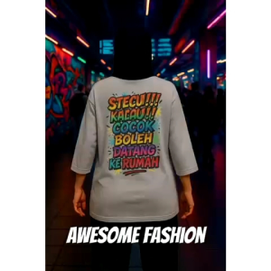 Kaos Wanita Lengan 7/8 Motif Tulisan Stecu Gambar Print Dtf Bisa Buat Seragaman