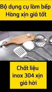 Xẻng Sạn Xào Chiên Thức Ăn inox 304 Tay Cầm Tròn 37cm Siêu Chắc -Đồ Dùng Nấu Ăn Nhà Bếp Tiện Dụng.