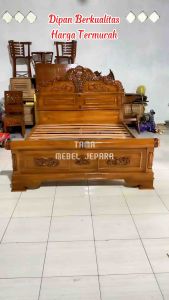 Tempat tidur kayu jati mebel jepara dipan ukiran jepara terlaris