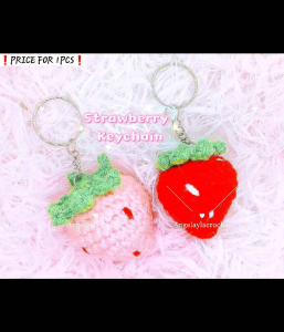Strawberry keychain crochet🍓|Keychain strawberry kait|Pre order|Angelaylacrochet