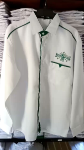 Kemeja NU Putih Kombinasi Garis Hijau: Desain Klasik & Elegan