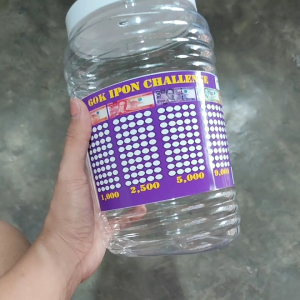 TRANSPARENT 60K Alkansya Ipon challenge blue