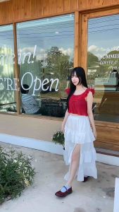 กระโปรงเบลล่า กระโปรงยาว แฟชั่น แหวกข้าง ระบายหลายชั้น ทรงเจ้าหญิง เอวสูง ลุคสวยหรู ใส่ได้ทุกโอกาส 💐💞