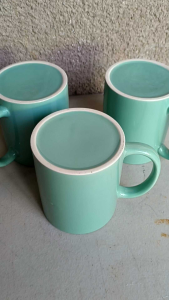 3pcs. Pastel Green Ceramic Coffee Mugs13ozMicrowavable