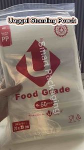 [ISI 50 PCS] UNGGUL PP Standing Pouch 9x15 10x17.6 12x20 14x22 16x24 16x32 20x29 UP / Double Seal / Bening Transparan / Plastik Klip