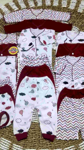 Ceisya Baby id- Paket 18 Pcs Perlengkapan Baju dan Celana Bayi Baru Lahir Seri Marun
