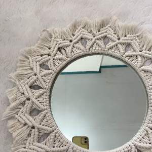 Macrame Cermin JUMBO Diameter Total 45cm Model Lotus