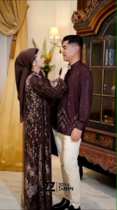 Couple Gamis Lebaran - Couple Gamis - Couple Kemeja - Baju Couple Lebaran - Family Set - Sarimbit Lebaran - Gamis Coklat - Dress Coklat