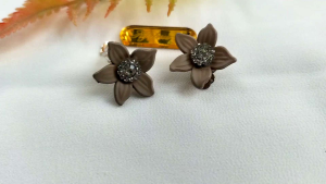 Hijabnur1 - Sepasang Anting Klip Hijab Bunga Kecil Handmade/Anting Jepit Hijab