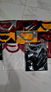 KAOS RAGLAN CEWEK POLOS PAKET 5PCS BAJU / KAOS RAGLAN CEWEK LENGAN 3/4 / ATASAN CEWEK / KAOS MURAH / KAOS DISTRO / KAOS SIMPLE / T-SHIRT CEWEK