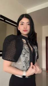 Modern Embroidered Filipiniana Bolero (Spidernet Black Design)