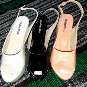 nadine olshop sepatu sendal wedges wanita slop tali belakang glosi simpel  na004