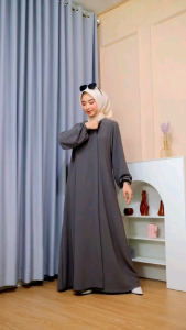 Gamis Kondangan Polos Terbaru Wanita Remaja Muslim Maryam Dress Ukuran Jumbo Bahan Kain Crinkle Airlow Ld 130
